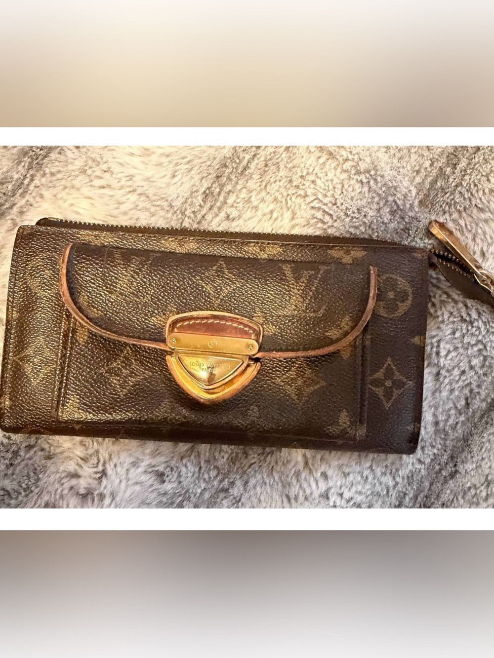 Louis Vuitton Monogram Etoile Sarah Long Wallet Brown Leather Clutch